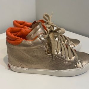 Tory Burch Size 8 Gold Sneakers
